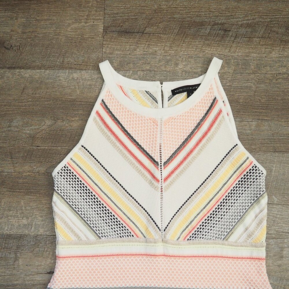!! White House Black Market Multi-Color Stripe Sweater Knit Sleeveless Tank - Picture 3 of 7